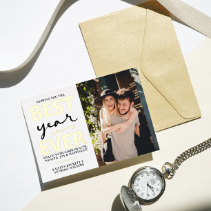 Carte De Vœux En Aluminium Meilleure année jamais Joyeuse photo du Nouvel A