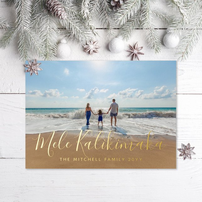 Carte De Vœux En Aluminium Mele Kalikimaka Personnalisé (Créateur téléchargé)