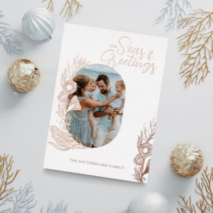 Carte De Vœux En Aluminium Mer et salutation Ocean Marine Life Arch Cadre pho