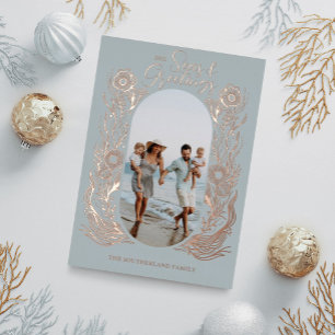 Carte De Vœux En Aluminium Mer et salutation Ocean Marine Life Arch Cadre pho