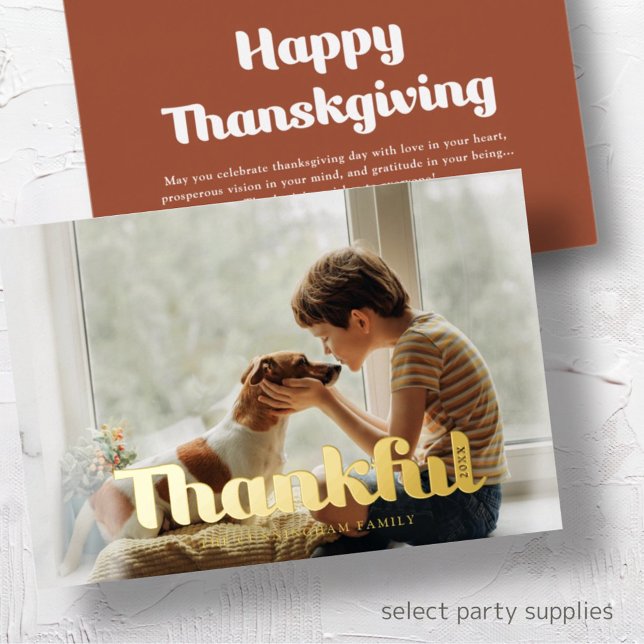 Carte De Vœux En Aluminium Merci Bon thanksgiving Moderne Photo Simple (Créateur téléchargé)