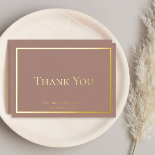 Carte De Vœux En Aluminium Merci Mariage minimaliste simple et élégant