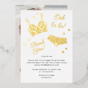 Carte De Vœux En Aluminium Merci photo de la Fête des mariées de la Lingerie