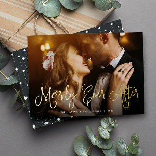Carte De Vœux En Aluminium Merde Jamais après photo nouvellement mariée