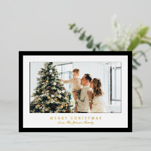 Carte De Vœux En Aluminium Miniature noire photo Élégant Noël