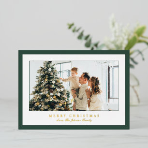 Carte De Vœux En Aluminium Miniature verte photo Noël élégant