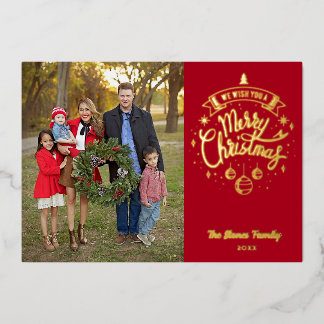 Carte De Vœux En Aluminium Minimaliste Nous Vous Souhaitons Un Joyeux Noël