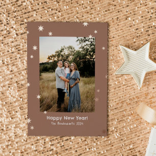 Carte De Vœux En Aluminium Mocha Simples Étoiles brillantes Une photo Bonne a
