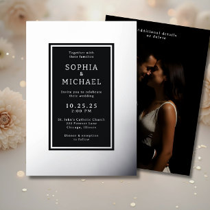 Carte De Vœux En Aluminium Modèle photo d'invitation de mariage simple et élé