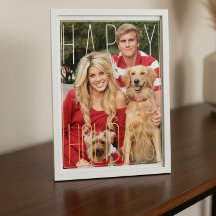 Modern PhotoPop Happy Holiday Foil Card
