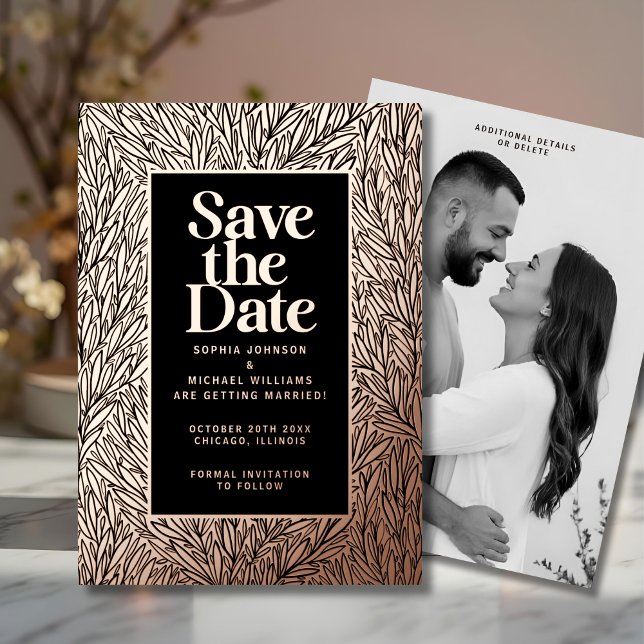 Carte De Vœux En Aluminium Modern Save the Date Photo Modèle modifiable (Créateur téléchargé)