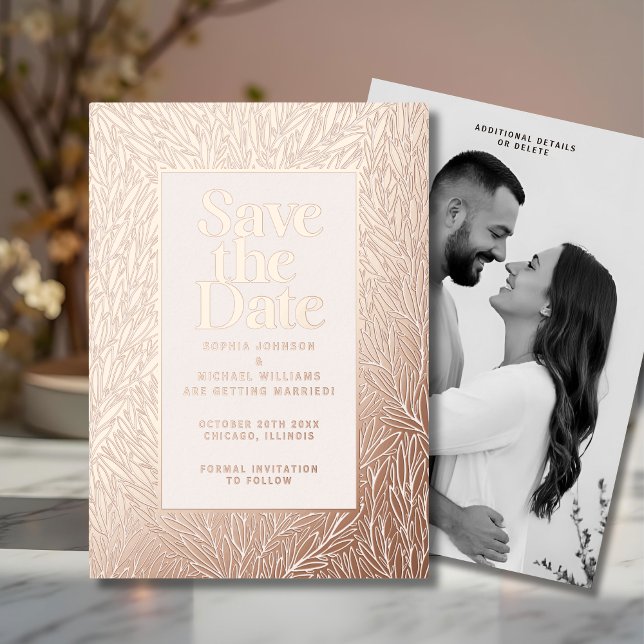 Carte De Vœux En Aluminium Modern Save the Date Photo Modèle modifiable (Créateur téléchargé)