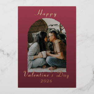 Carte De Vœux En Aluminium Moderne Arche Joyeuse Saint-Valentin Photo