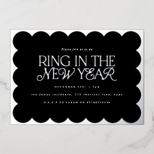 Carte De Vœux En Aluminium Moderne minimaliste élégant arête ondulée verte ré