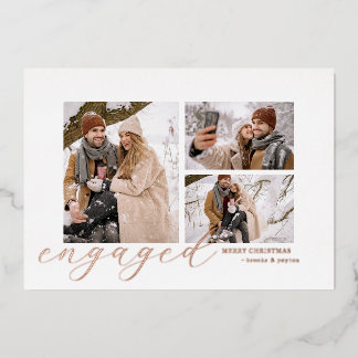 Carte De Vœux En Aluminium moderne simple minimaliste photo de Noël engagée