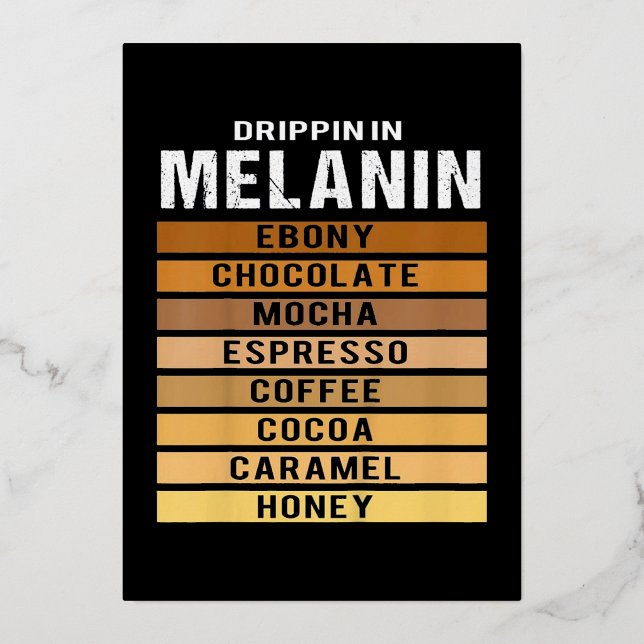 Carte De Vœux En Aluminium Mois de l'histoire noire Drippin Melanin (Recto)