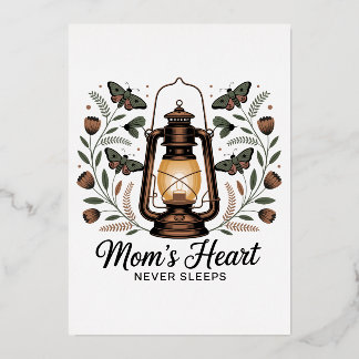 Carte De Vœux En Aluminium Mom’s Heart Never Sleeps