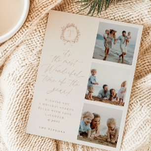 Carte De Vœux En Aluminium Monogramme Botanique Vintage Photo 3