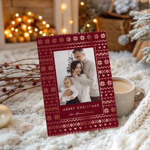 Carte De Vœux En Aluminium Motif élégant de pull Noël Cozy nordique