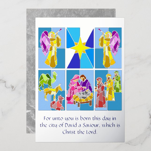 Carte De Vœux En Aluminium Nativité (Recto/Verso)