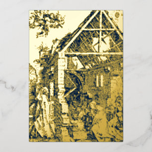 Carte De Vœux En Aluminium Nativité de Noël antique par Albrecht Dürer Imprim