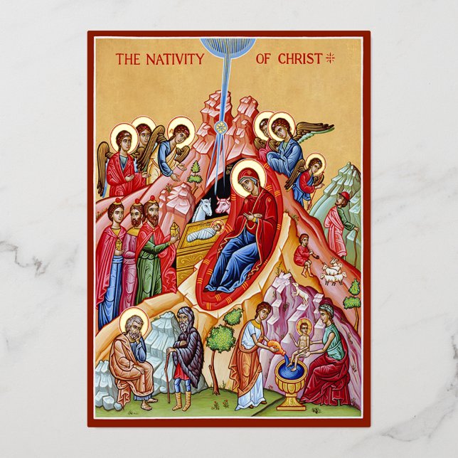 Carte De Vœux En Aluminium Nativité du Christ (Recto)