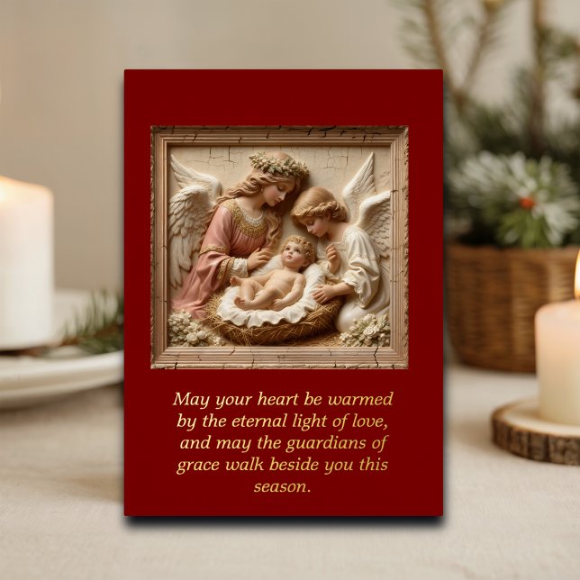 Carte De Vœux En Aluminium Nativity Angels of Light Foil Holiday Card (Créateur téléchargé)