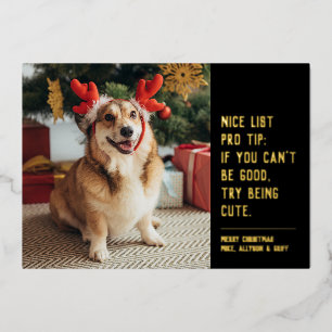 Carte De Vœux En Aluminium Nice liste drôle animal noir or noir