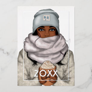 Carte De Vœux En Aluminium Noël africain d'hiver