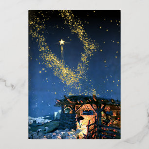 Carte De Vœux En Aluminium Noël de la première étoile Noel