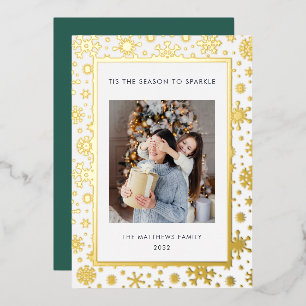 Carte De Vœux En Aluminium Noël des snowflèches Photo Foil
