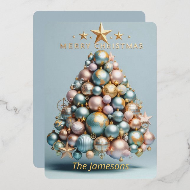 Carte De Vœux En Aluminium Noël mondial (Recto/Verso)