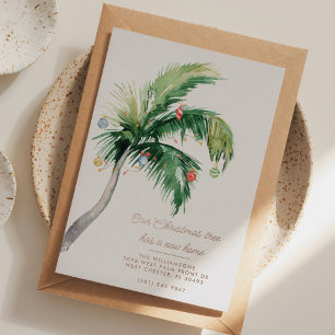 Carte De Vœux En Aluminium Noël Palm Tree Family Moving Faire-part