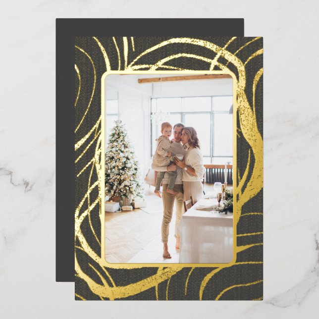 Carte De Vœux En Aluminium Noël photo étonnant et sophistiqué (Recto/Verso)