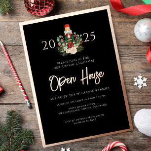 Carte De Vœux En Aluminium Noisette de Noël Famille Script Gold