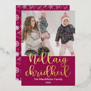 Carte De Vœux En Aluminium Nollaig Chridheil, Écossais Gaelic Joyeux Noël