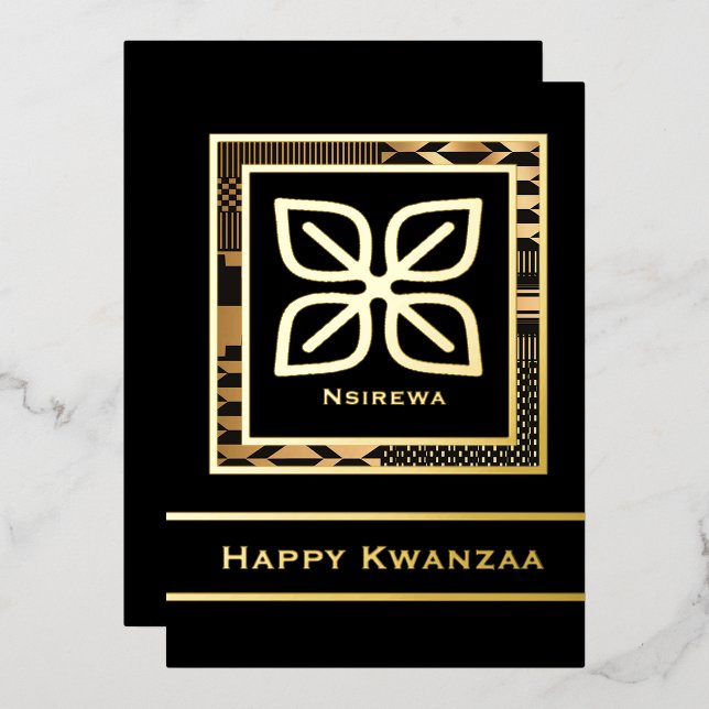 Carte De Vœux En Aluminium Nsirewa Happy Kwanzaa (Plan) (Recto/Verso)