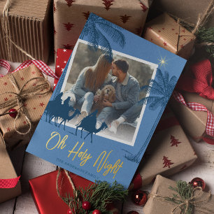 Carte De Vœux En Aluminium Oh Holy Night Photo Christmas Gold