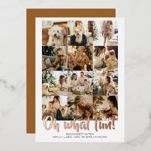 Carte De Vœux En Aluminium Oh What Fun 12 Photo Christmas Holiday Saison