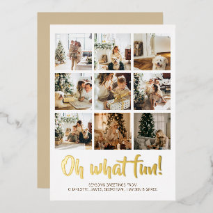 Carte De Vœux En Aluminium Oh What Fun 9 Photo Christmas Holiday Season