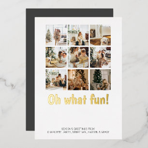 Carte De Vœux En Aluminium Oh What Fun 9 Photo Christmas Holiday Season