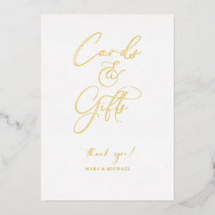 Carte De Vœux En Aluminium Panneau cadeau Mariage de script minime Foil R100