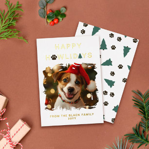 Carte De Vœux En Aluminium Paw Spruces Joyeux Howlidays Chien Noël
