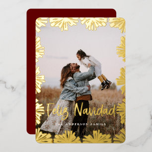 Carte De Vœux En Aluminium Photo de cadre floral étamé