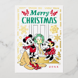 Carte De Vœux En Aluminium Photo de famille avec les amis de Disney