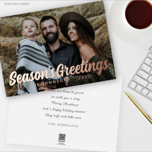 Carte De Vœux En Aluminium Photo de famille avec un message de bienvenue en é