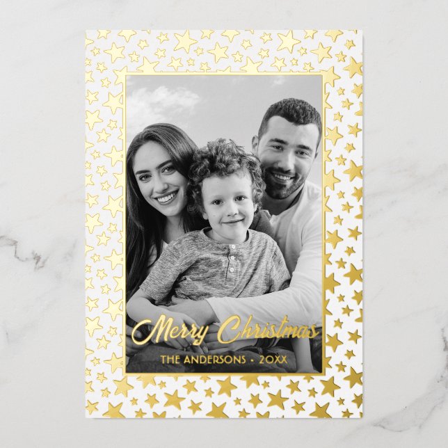 Carte De Vœux En Aluminium Photo de famille | Convertir automatiquement l'ima (Recto)