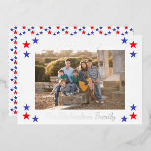 Carte De Vœux En Aluminium Photo de famille des étoiles patriotiques