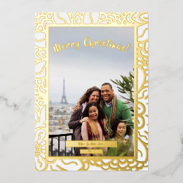Carte De Vœux En Aluminium Photo de famille Nom Fête de Noël