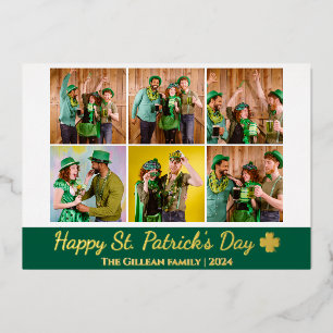 Carte De Vœux En Aluminium Photo de famille Shamrock Jour de la Saint Patrick